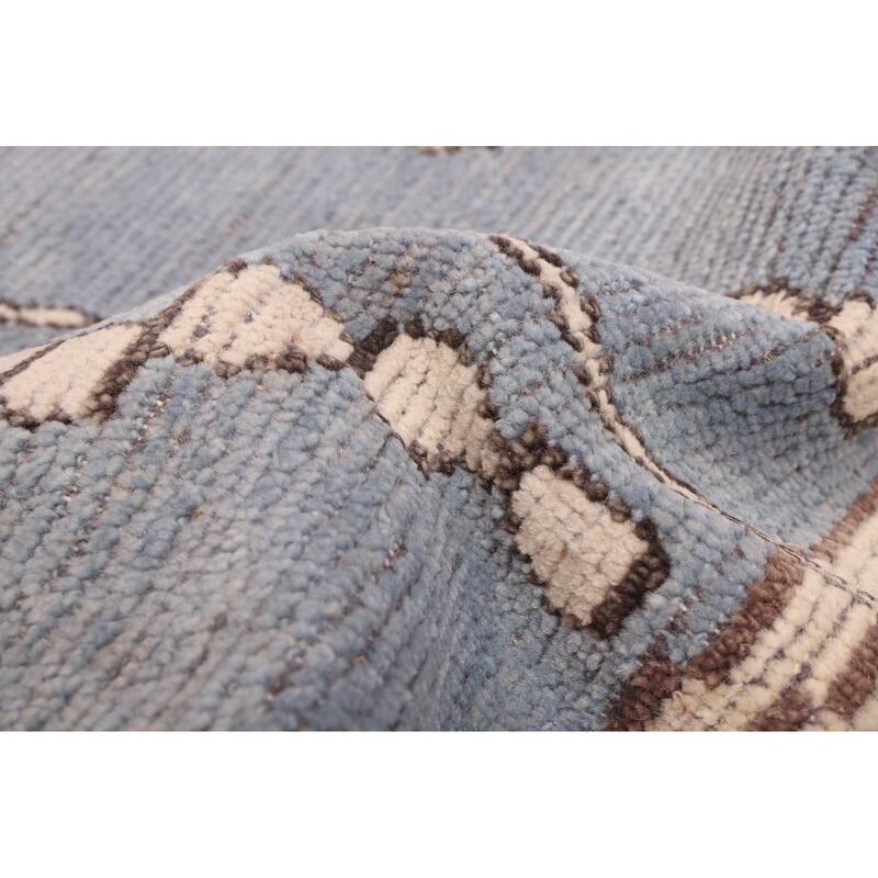 ECARPETGALLERY Hand-knotted Pak Finest Marrakesh Light Denim Blue Wool Rug - 9'5 x 12'1