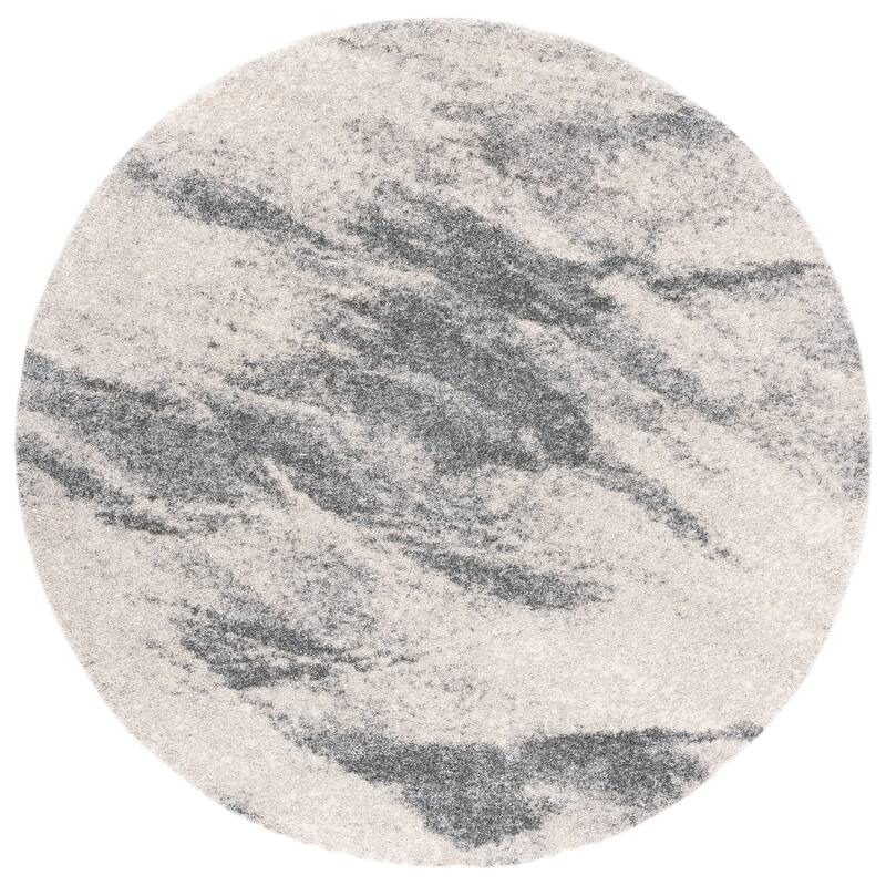 SAFAVIEH Retro Nurcan Modern Abstract Rug - 6' x 6' Round - Beige/Grey