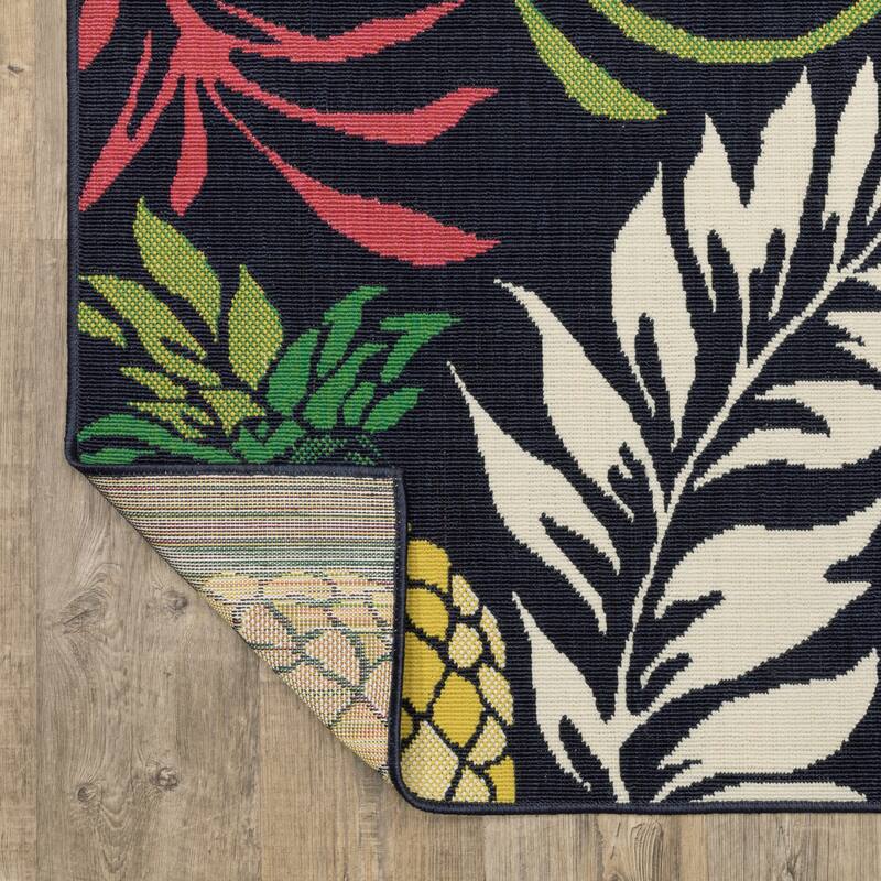 Harlowe Tropical Botanical Navy/ Multi Area Rug