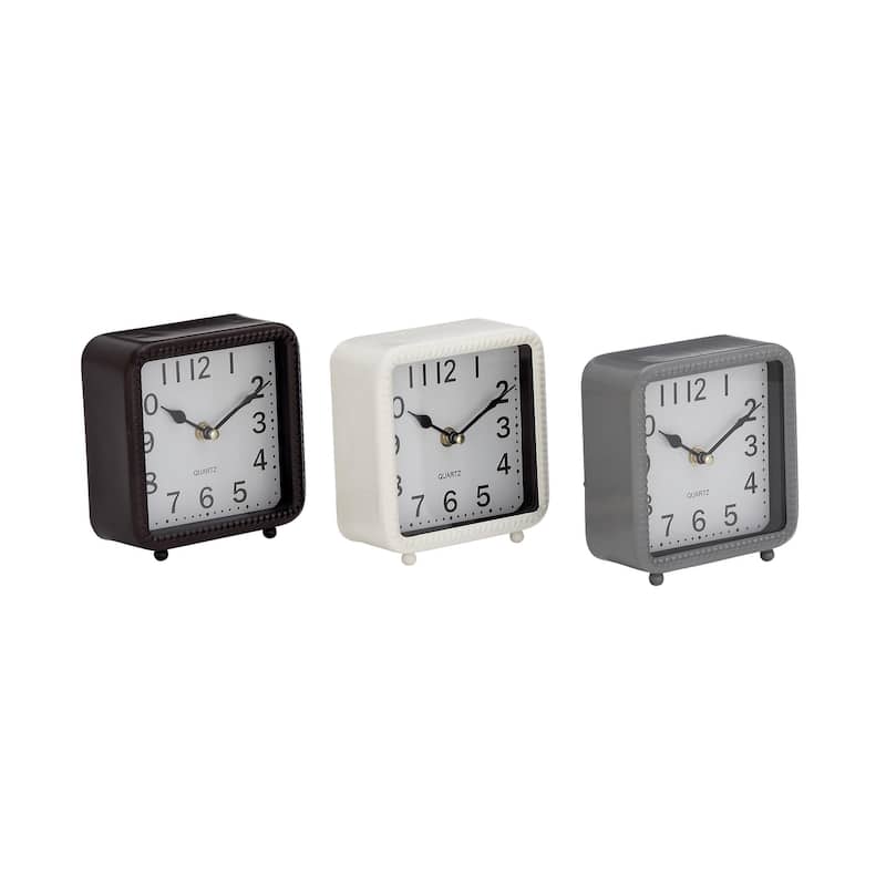 Metal Decorative Clock - Set of 3 White - Roche River Decor