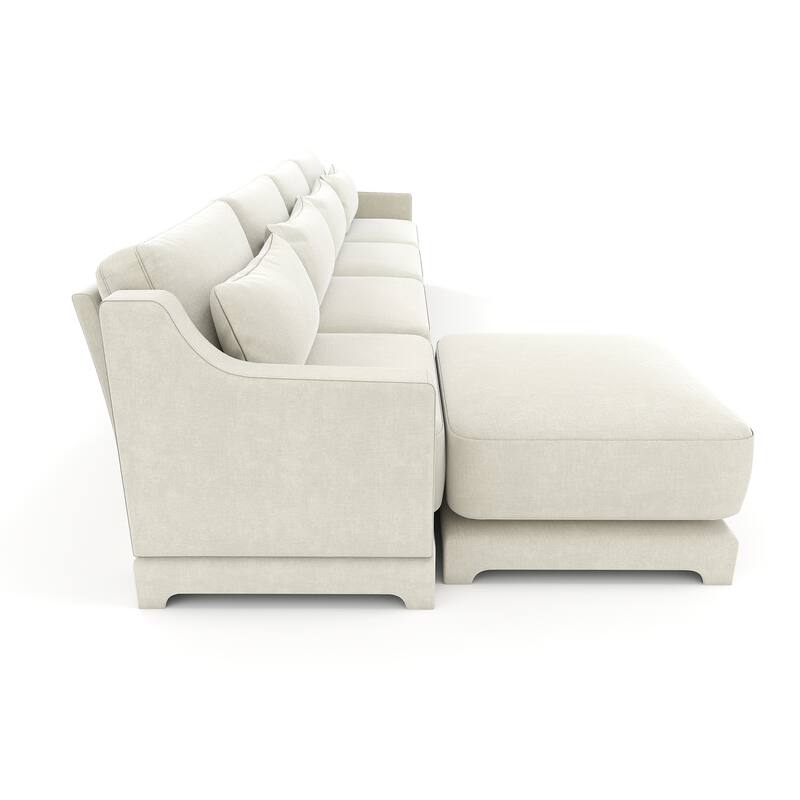 Modern Chenille Sectional Sofa with Lumbar Pillows for Living Rooms,Easy install