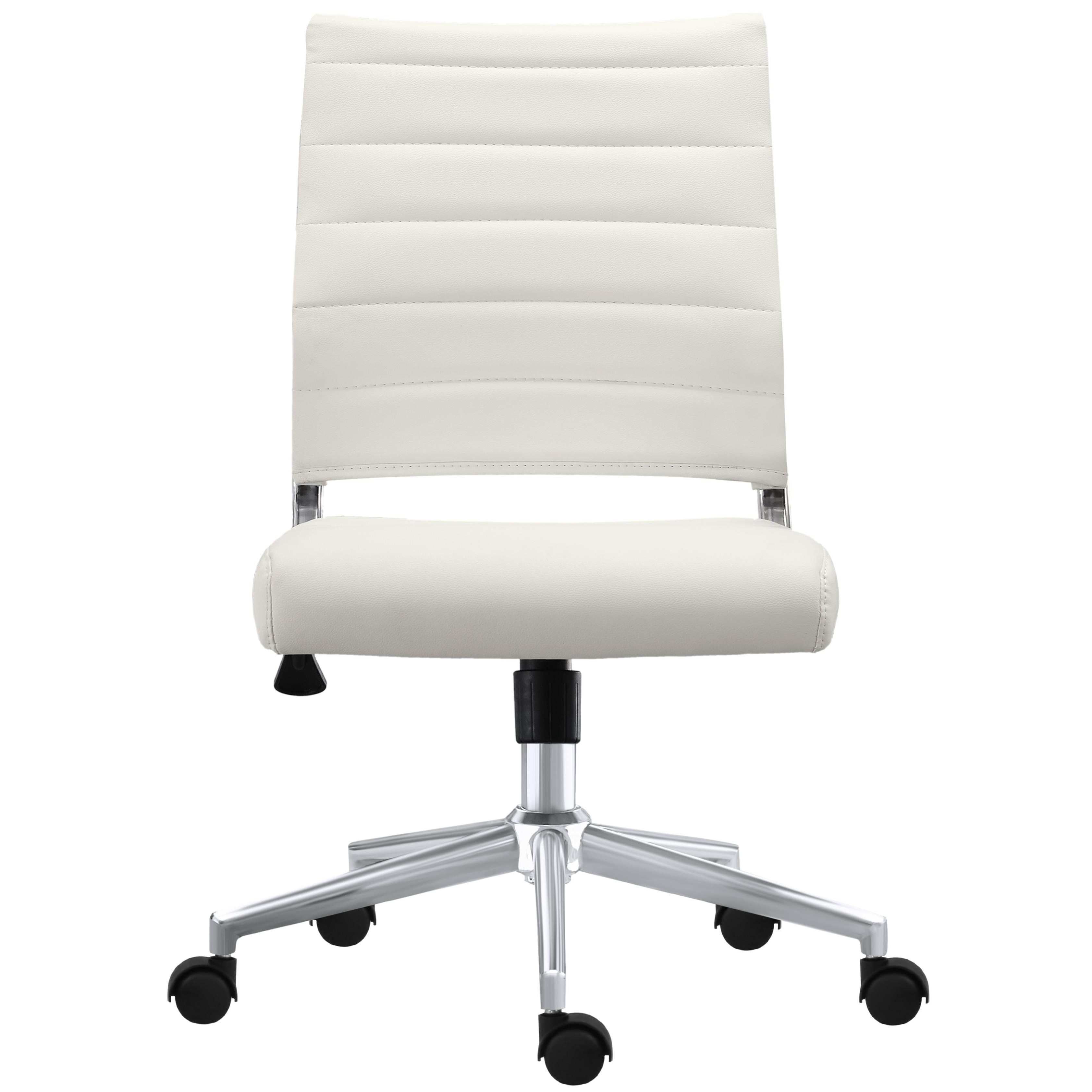Ergonomic Executive Mid back PU Leather Office Chair Armless Side