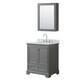 Option Dark Gray, Chrome, White Carrara Marble Top