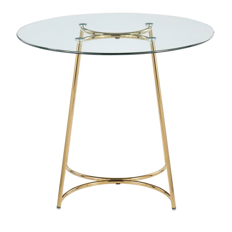 Silver Orchid Cece Dinette Table - Gold Metal/Clear Glass