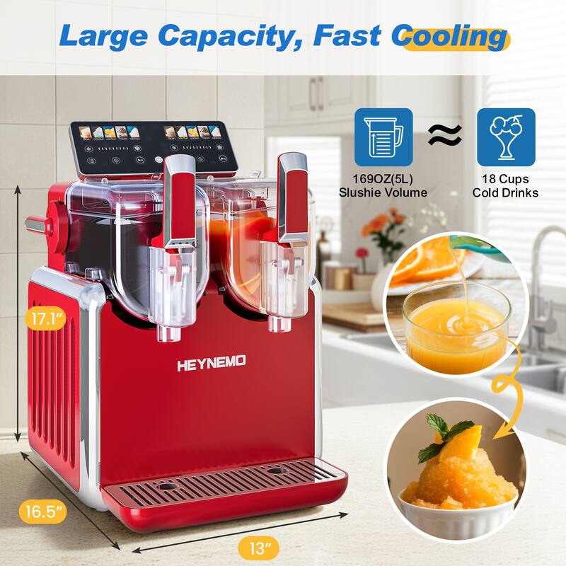 Dual-Tank Slushie Maker with Rapid Chill Technology & 5 Mode - N/A