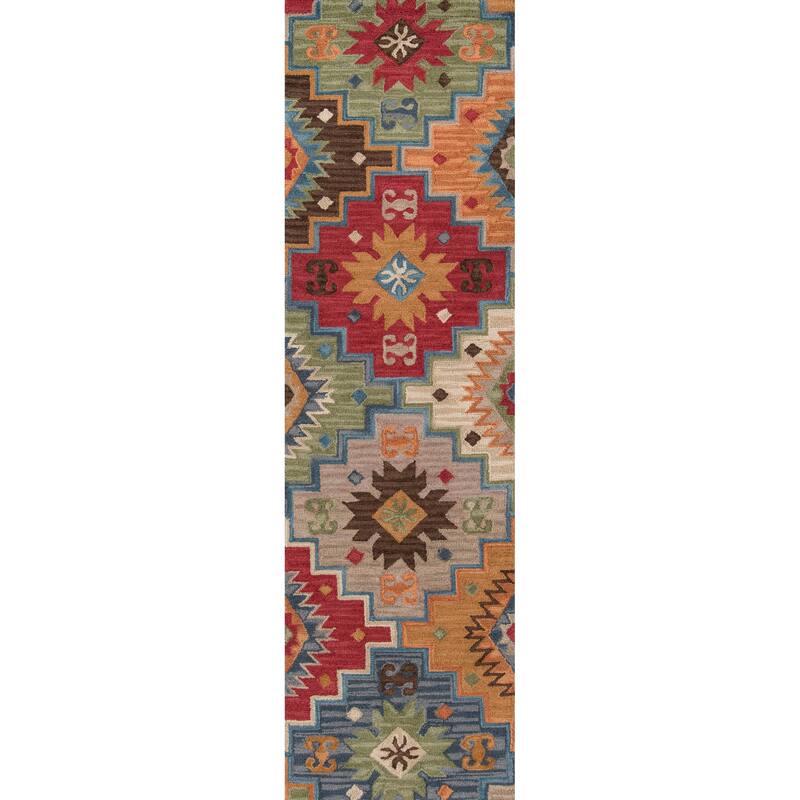 Momeni Tangier Hand Tufted Wool Geometric Area Rug - 2' 3" x 8' - Multi - Runner