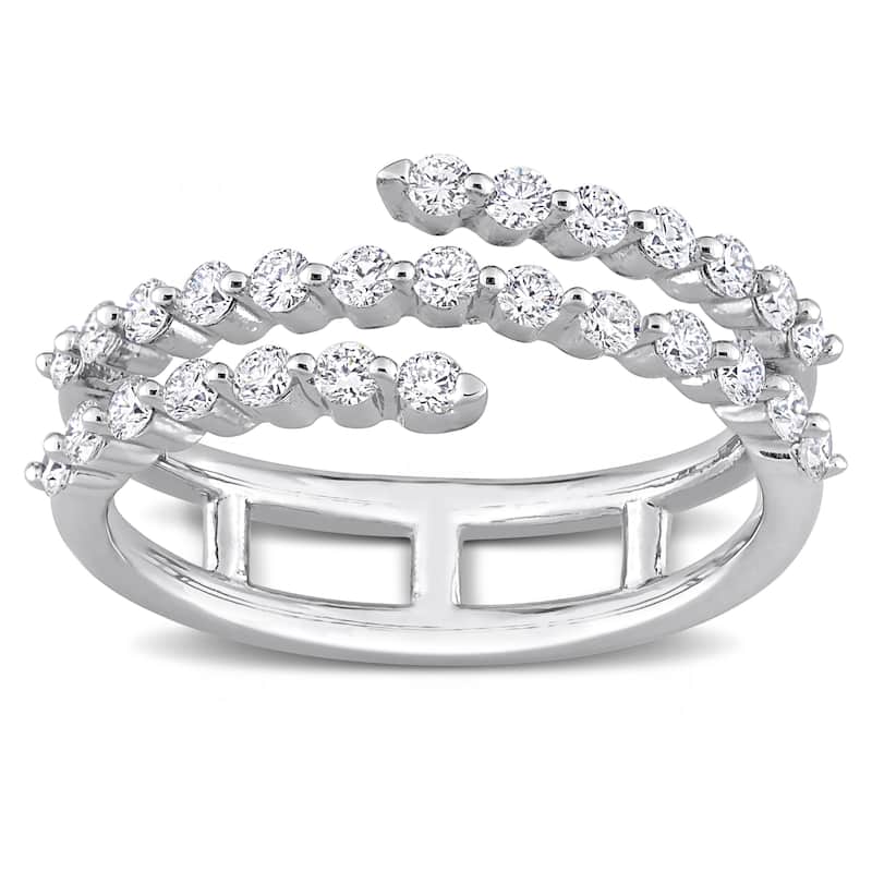 5/8ct TDW Lab-Grown Diamond Coil Ring in Platinum Silver