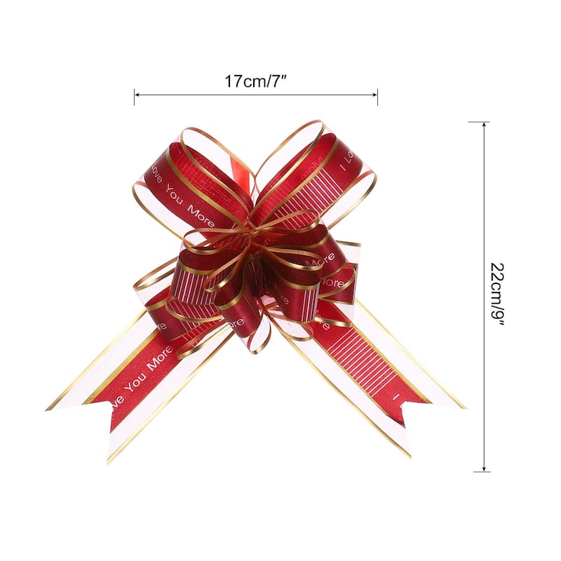 10pcs Large Pull Bow Love You Gift Wrapping Bows Ribbon Organza