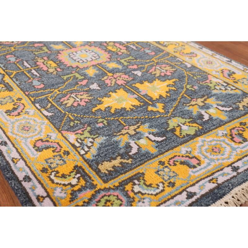 Blue Heriz Serapi Indian Foyer Rug Hand-Knotted Wool Carpet - 3'1"x 5'1"