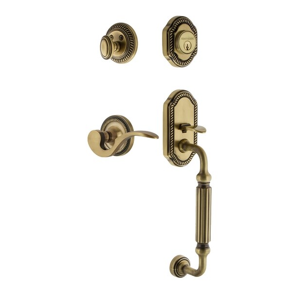 Nostalgic Warehouse ROPMAN_ESET_234_FG_LH Rope Left Handed Sectional Single Cylinder Keyed Entry Handleset with F Grip and
