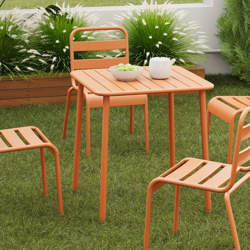 Sera square table outdoor courtyard table villa open air dining table waterproof table retro American modern - Light Brick Red