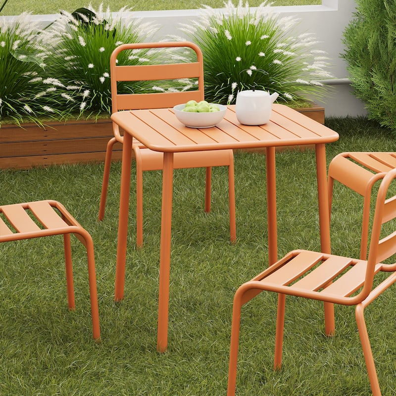 Square Table Outdoor Courtyard Table Villa Open Air Dining Table Waterproof Table Retro Simple Balcony Table Coffee Table - Light Brick Red