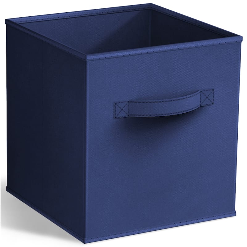 Sorbus 11" Foldable Storage Cube Basket Lightweight Organization Solutions - Single Pack - 11" x 10.5 x 10.5 - Navy Blue