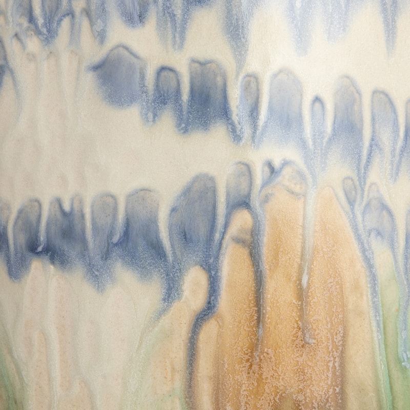 Decorative Stoneware Vase with Reactive Glaze