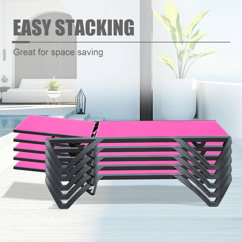 GDFStudio - Harper Adjustable Outdoor Lounge Chair Set with Wheels