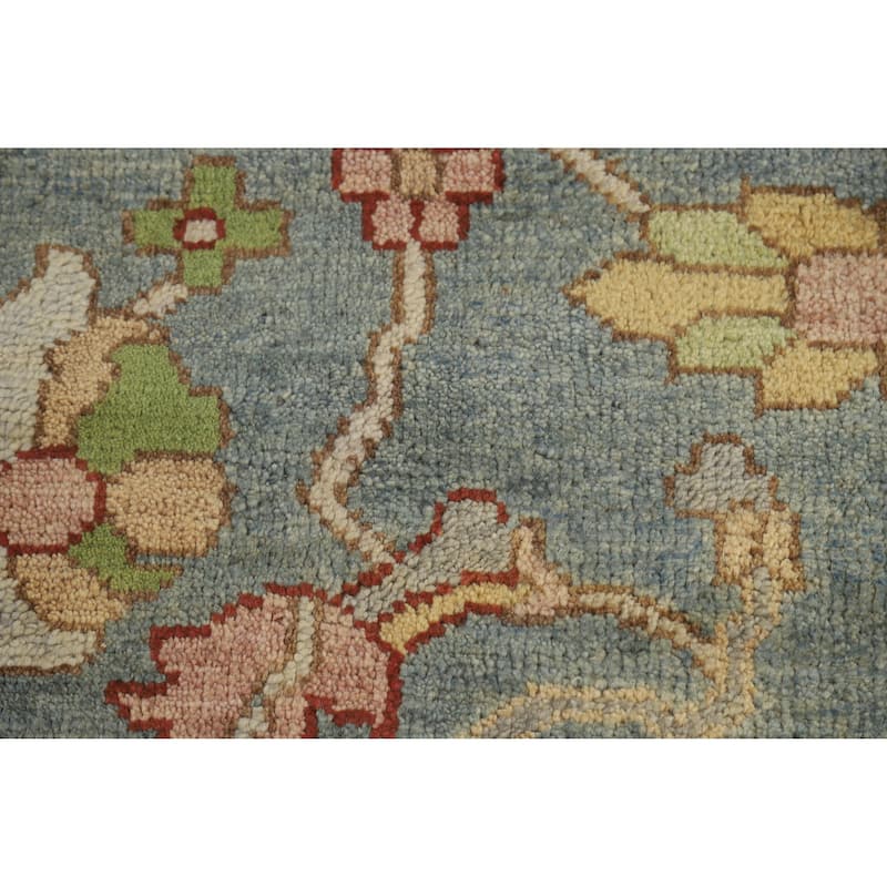 Hand Knotted Oriental 100% Wool Carpet Traditional Floral Navy Blue & Blues Heriz (serapi) Area Rug - 11' 10'' X 8' 10''