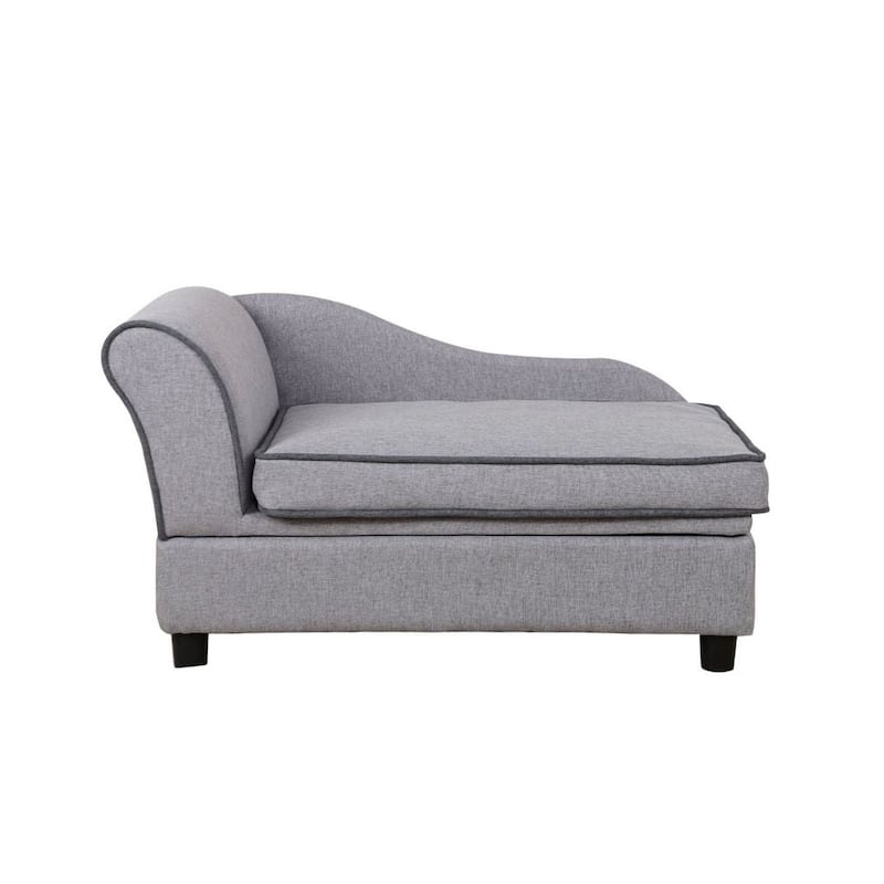 Kid's Washable Linen Chaise in Gray