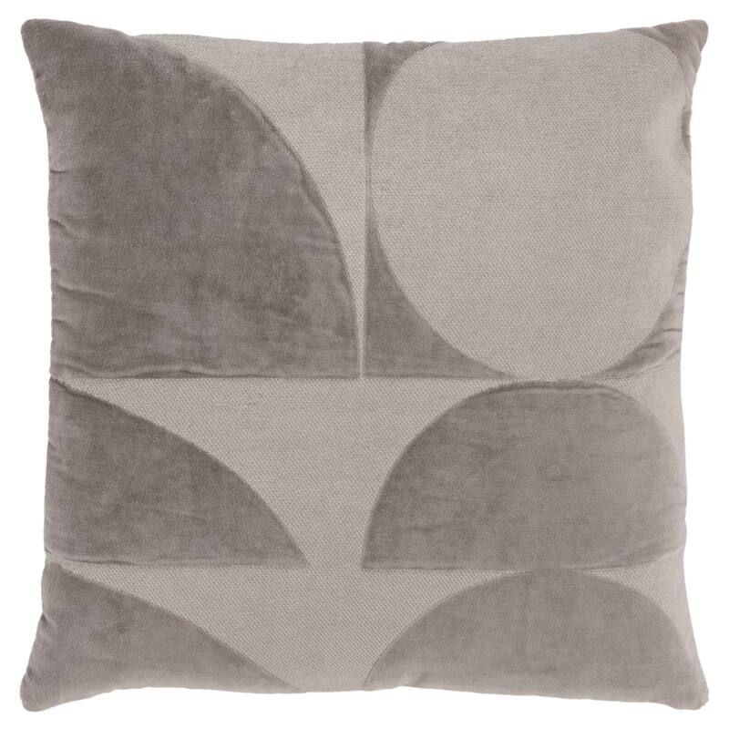 Rizzy Home Cotton Velvet Contemporary Shape Throw Pillow - Grey