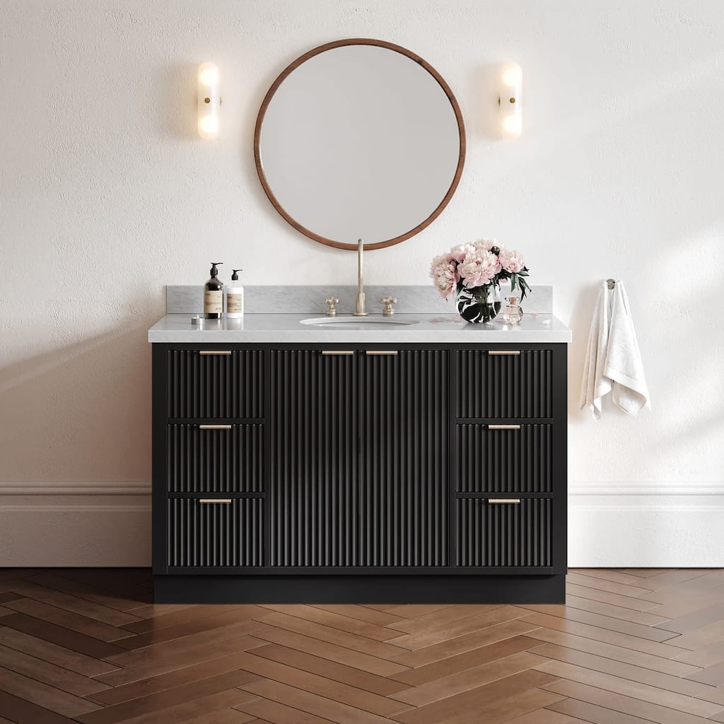 Ariel P55CWOVO Milan 55" Free Standing Single Basin Vanity Set with