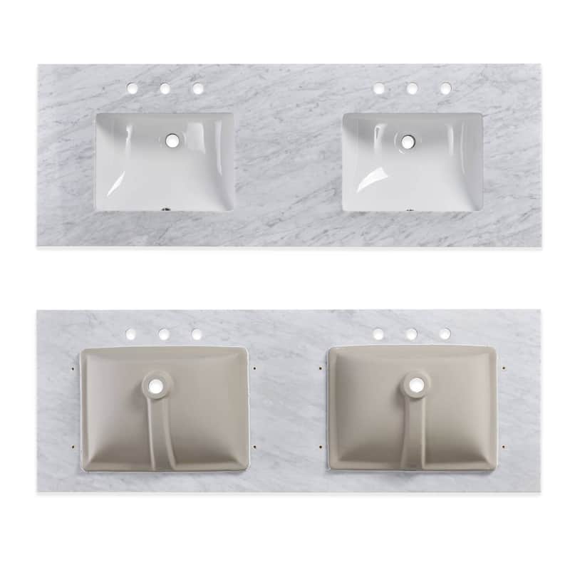 Glacielle 60 inch Natural Marble Bathroom Vanity Top