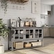 preview thumbnail 1 of 30, Furniture of America Wins Modern Farmhouse 5-shelf Buffet Table Vintage Grey Oak