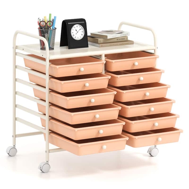 Costway 12 Drawers Rolling Cart Storage Scrapbook Paper Studio - See Details