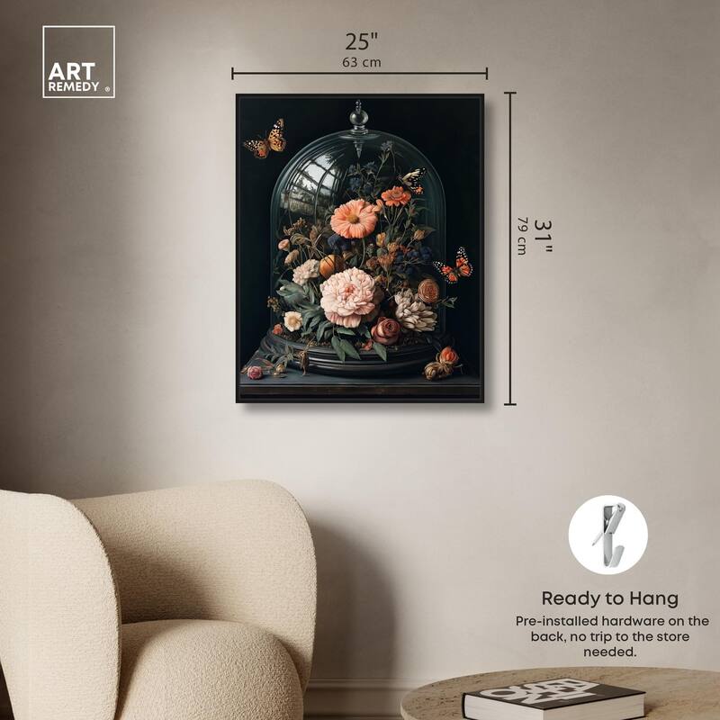 Bell Jar Garden I Canvas by Art Remedy