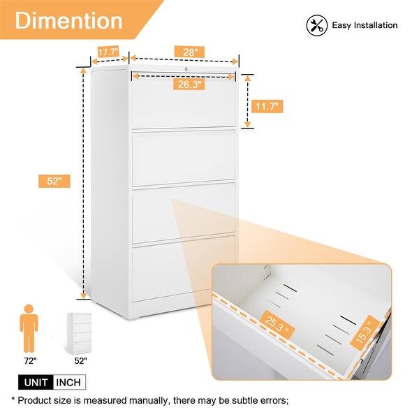 4 Drawer Folding lateral file cabinet white carton By Aoolive - Bed ...