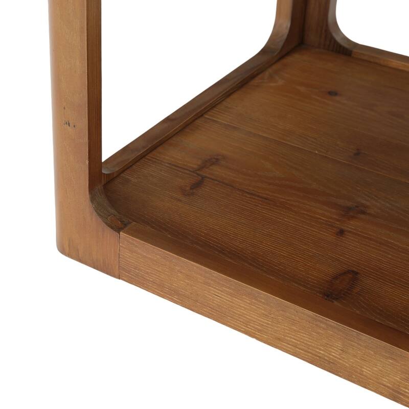 47.24" Solid Wood Coffee Table with Storage Shelf