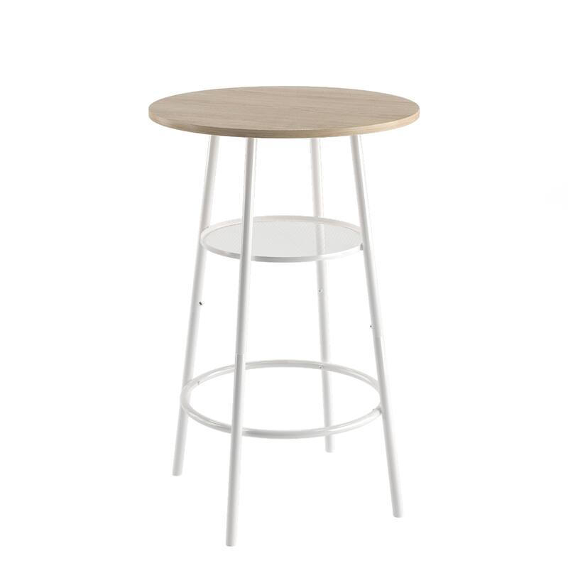 Modern 3-Piece Dining Set with Round Table, Partition & 2 Bar Stools