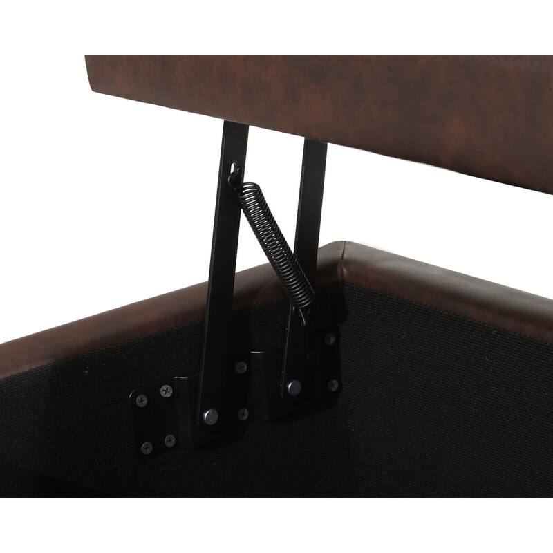 Adeco Velvet Storage Ottoman Bench Rectangular Footstool Lift Top