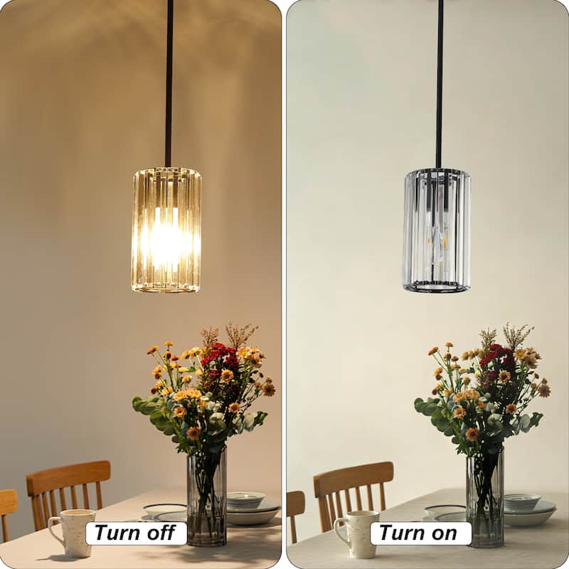 3-Pack Modern Crystal Pendant Lights for Dining Room, Bedroom, Foyer and Hallway