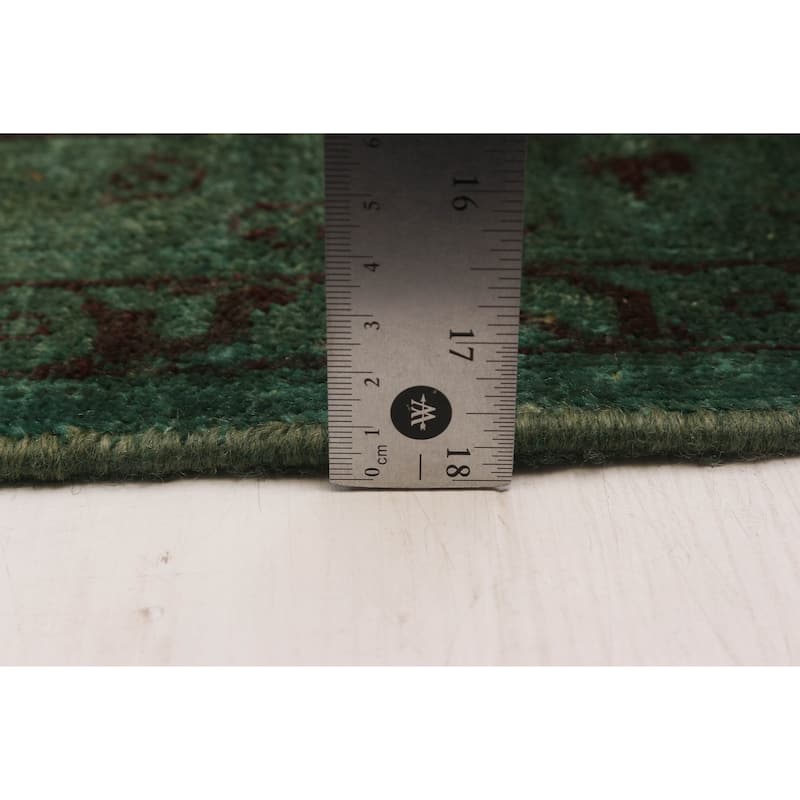 ECARPETGALLERY Hand-knotted Vibrance Green Wool Rug - 9'0 x 11'6