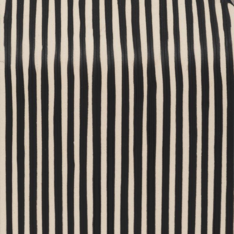 Sagebrook Home Lines Square Stoneware Vase in Black and White Finish, Unique Design