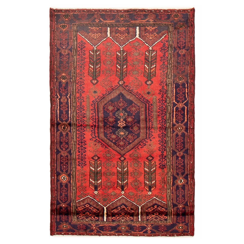 ECARPETGALLERY Hand-knotted Andelz Red Wool Rug - 3'10 x 6'5 - Red - 3'10 x 6'5
