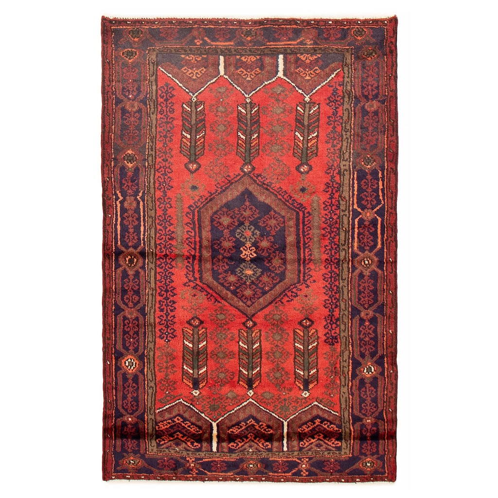 ECARPETGALLERY Hand-knotted Andelz Red Wool Rug - 3'10 x 6'5
