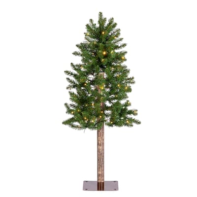 Charming 4 Foot Prelit Alpine Tree with Dual Color LED Lights