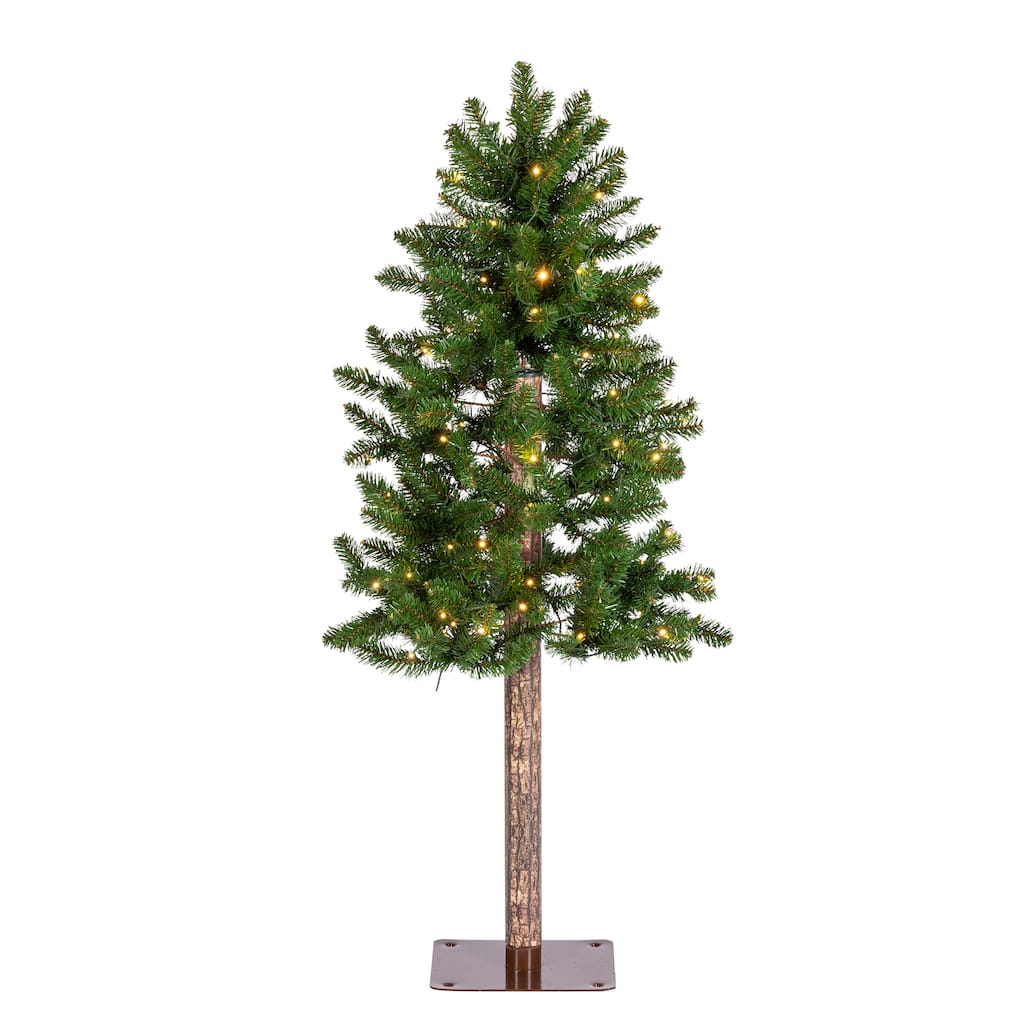 Charming 4 Foot Prelit Alpine Tree with Dual Color LED Lights