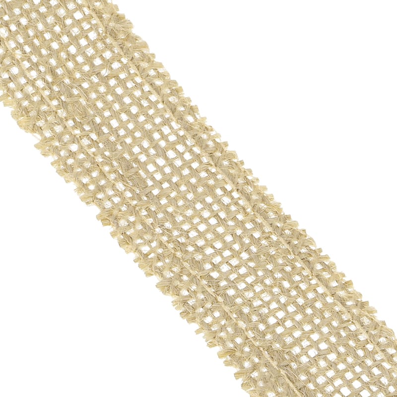 10 Yards Natural Burlap Ribbon Jute Burlap Wired Ribbon Rustic Ribbon - Natural Color