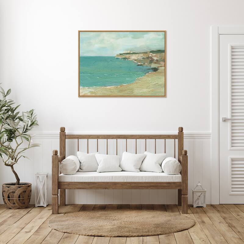 Amanti Art Sun Drenched Cliffs I by Ethan Harper Framed Canvas Wall Art Print - Sylvie Maple