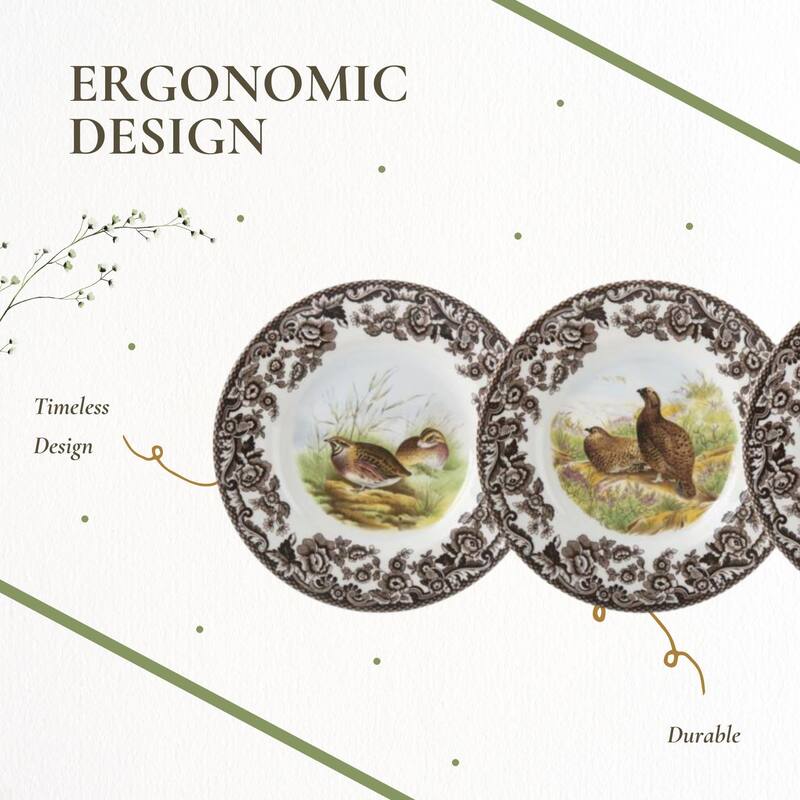 Spode Set of 4 Woodland Canape Plates - 6.5 Inch