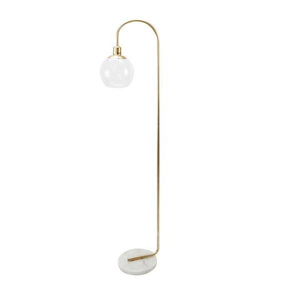 Floor Lamp in Brushed Brass Color Metal Material Brushed Brass