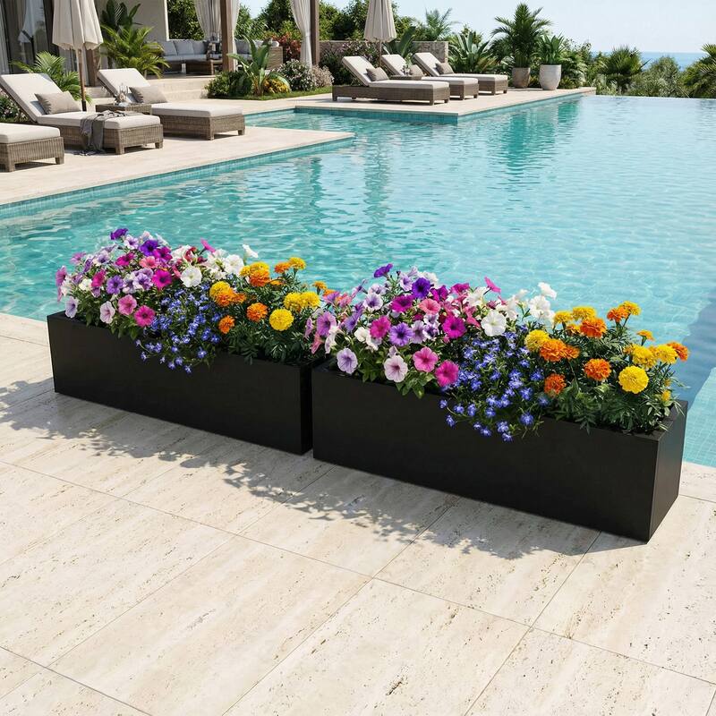 Metal Planters for Outdoor Plants Planter Box