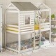 preview thumbnail 20 of 25, Adorable Loft Bunk Bed with Window and Roof Design, Twin over Twin - Safe and Fun