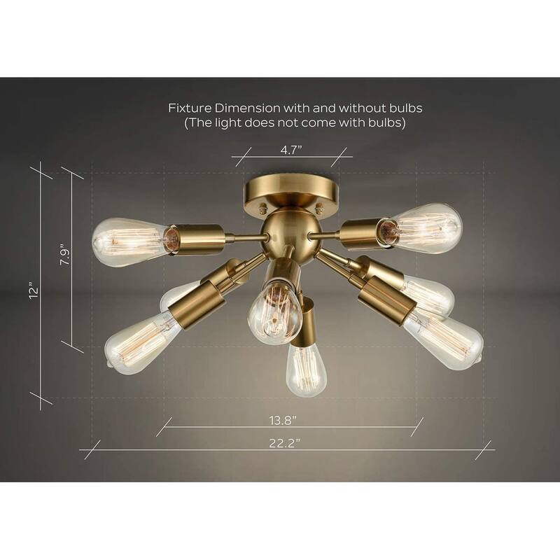 Firenze Sputnik Sphere Chandelier 8-Light Flush Mount Ceiling Light