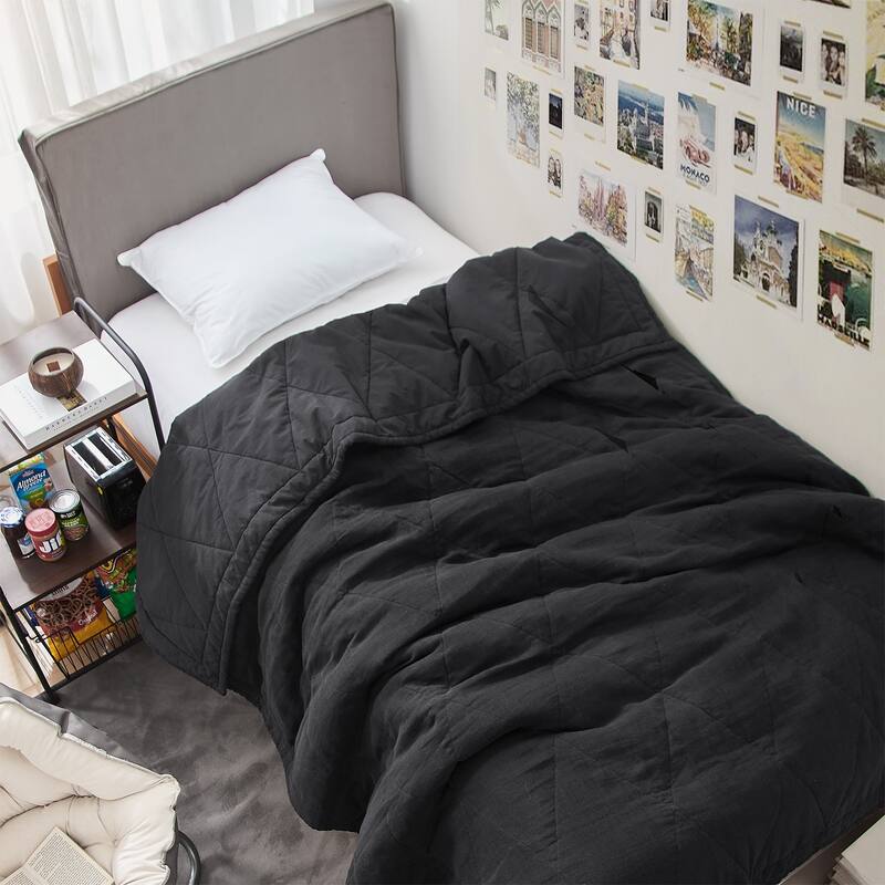 Dark Sky Reserve® - Portugal Made Linen-Cotton Supersoft Comforter - Black