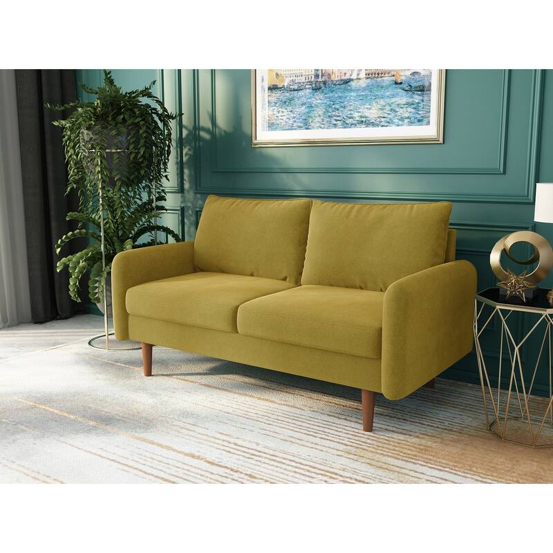 58'' Velvet Square Arm Loveseat