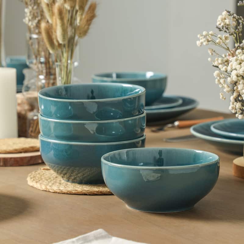 Stone Lain Riley Stoneware Dinnerware Set with Reactive Glaze