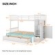 preview thumbnail 27 of 25, Twin over Full/Twin Convertible Bunk Bed with Storage Shelves, Drawers and Staircase, Space-Saving Design with Guardrails, Grey