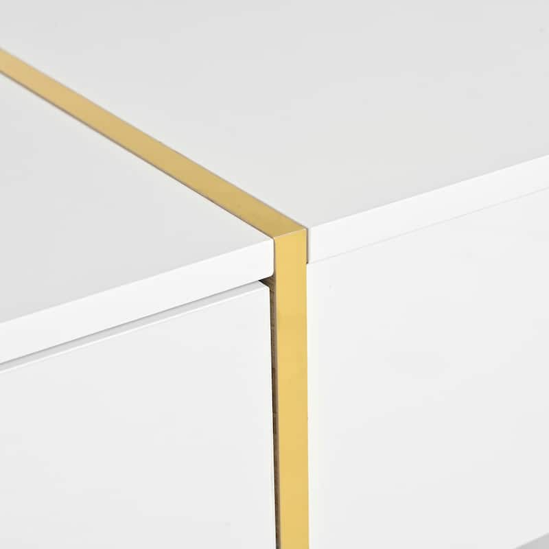 47.2" x 31.4" Minimalist High Gloss Coffee Table
